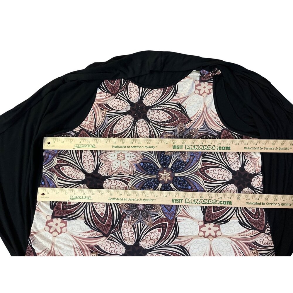 Serengeti 2Fer Blouse Womens 1X Floral Layered Look Stretch Top Used - Picture 10 of 16